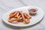 CHURROS WITH CINNAMON POWDER, HAZELNUT CREAM