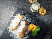 Pancake with curd cheese and apricot jam (1pc)