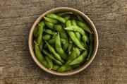 Green soybeans with sea salt