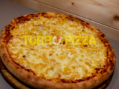 Ham and sweetcorn pizza