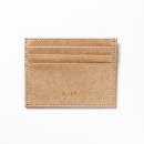 Saffiano leather gold cardholder
