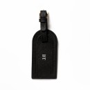 Saffiano leather black luggage tag