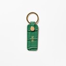 Croc leather green keychain