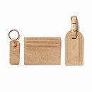 Saffiano leather gold cardholder+keychain+luggage tag