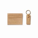 Saffiano leather gold cardholder+keychain