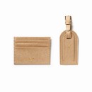 Saffiano leather gold cardholder+luggage tag