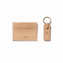 Croc leather beige cardholder+keychain