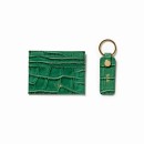 Croc leather green cardholder+keychain