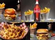 Cheese burger + Nuggets burger + 2pcs small fries + Chessy Fries + FREE 1L Coca Cola