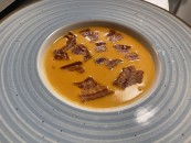 Spicy sweet potato cream soup