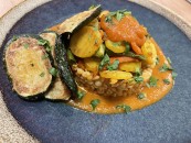 Grilled zucchini with garlic