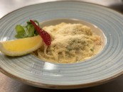 Creamy shrimp spaghetti