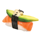 Lazac, avokádó nigiri