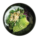 Avocado salad with optional toppings