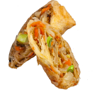 Homemade vegetable spring rolls with optional sauce (4pcs)