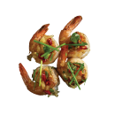 Grilled prawn with soy onion ragout and fresh chili (4pcs) 🌶️