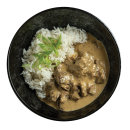Thai beef stew with steamed rice