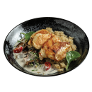 Quinoa with coconut milky shiitake sauce and roasted