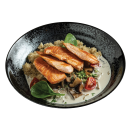 Quinoa kókusztejes, shiitake gomba mártással és