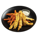 Szezámmagos csirkemell jalapenos majonézzel és sült édesburgonyával