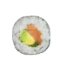 Avocado, smoked salmon, coriander maki