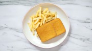 Trappist cheese with french fries and tartar sauce