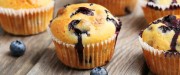 Vanilla-cranberry muffins