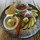 Zakuszka, spiced butter, fresh vegetables, toast