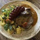 Roasted rib "Gypsy roast" with crispy paprika roast gravy, Debrecen pair, homemade roasted parsley potatoes